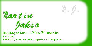 martin jakso business card